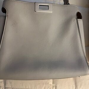 Fendi Gray Leather Shoulder Bag